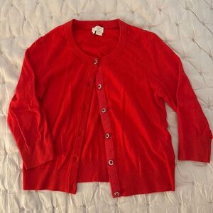 Kate Spade Red Cardigan with Jewel Buttons - size L